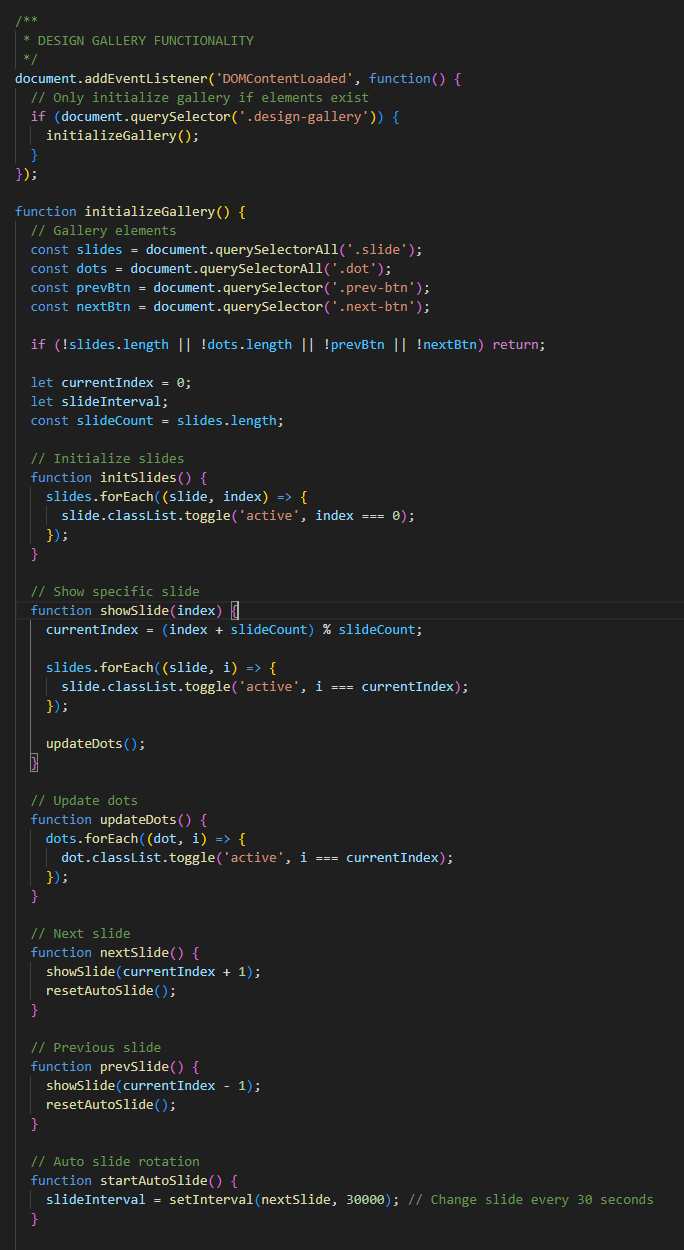 Gallery JavaScript Code